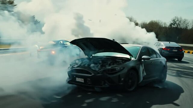 A serious car crash occurred on the road.