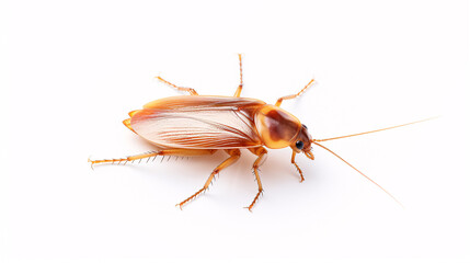 Light brown cockroach, detailed close-up.
