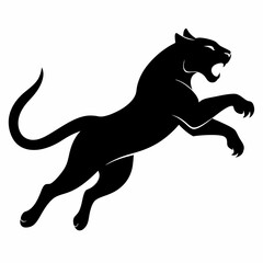 A Panther is jumping vector silhouette 