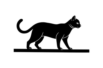 Cat walking on wall vector silhouette 