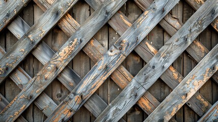 A background of interlocking geometric shapes resembling a country fence