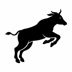 A Cow is jumping vector silhouette  