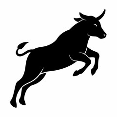 A Cow is jumping vector silhouette  