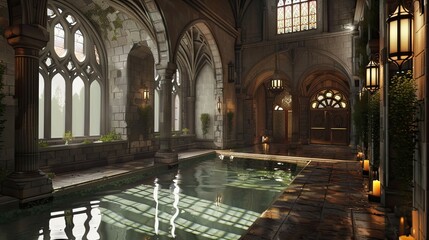 Magical Architecture. AI generated art illustration.