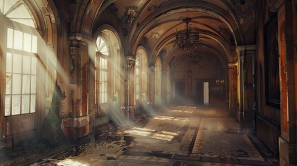Obraz premium Magical Architecture. AI generated art illustration.
