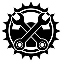 Automotive repair tool icon vector silhouette