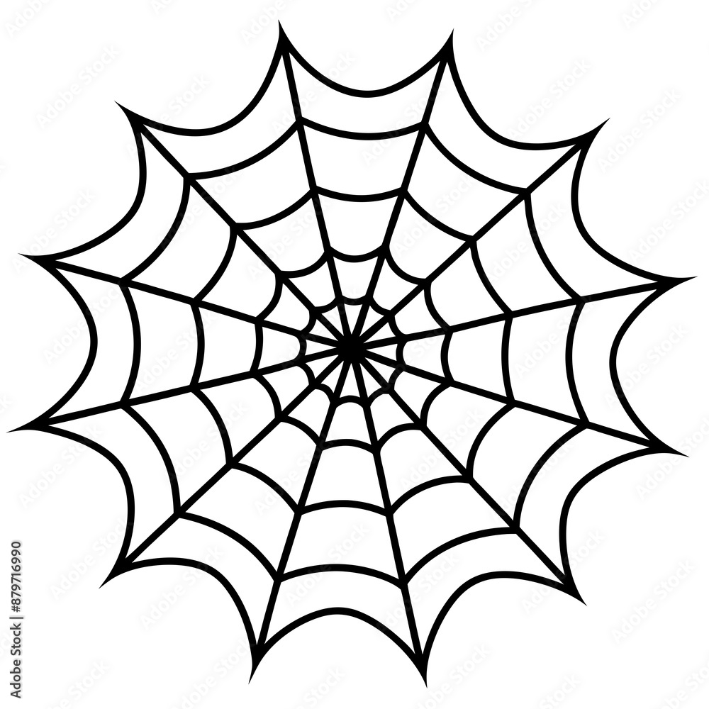 Wall mural an intricate web spun by a spider vector silhouette