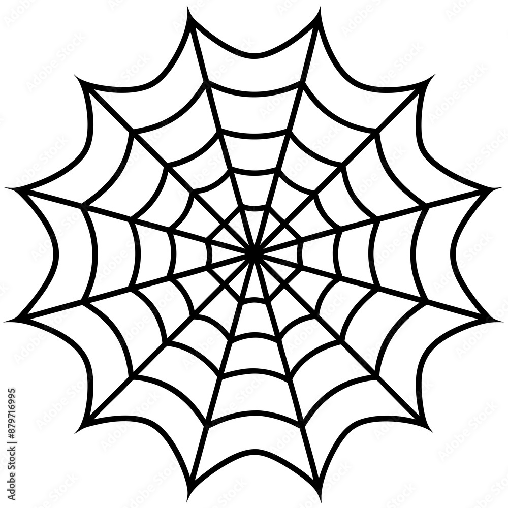 Wall mural an intricate web spun by a spider vector silhouette