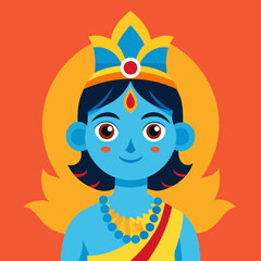 Sri Krishna Janmashtami Indian festival greeting  vector illustration