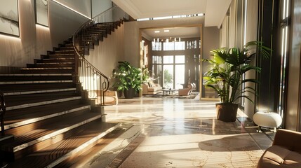 Obraz premium Neopunk Architecture Environment. AI generated art illustration.