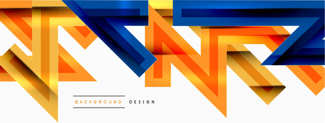 Line zig zag dynamic geometric abstract background. Colorful lines with shadow and light effects, various routes concept. Vector Illustration For Wallpaper, Banner, Background, Card