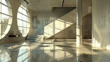 Postmodern Architecture. AI generated art illustration.