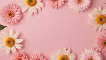 Pink Wall Daisy Arrangement - White Flowers on a Pink Background