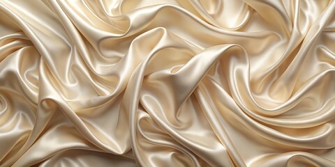 Obraz premium Abstract Smooth Cream Satin Fabric Texture, Smooth, Texture, Fabric, Satin