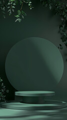 Minimalist green background for product display