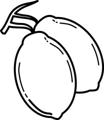 Lemon illustration outline vector