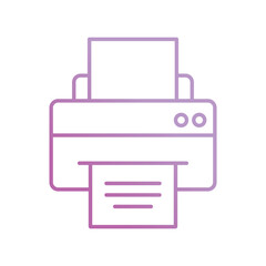 printer gradient icon with white background vector stock illustration
