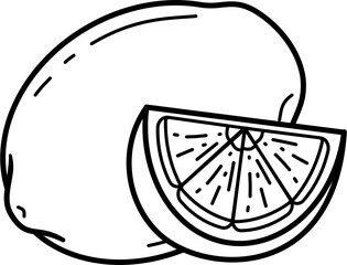 Lemon illustration outline vector