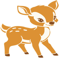 Deer vector illustration art with white background