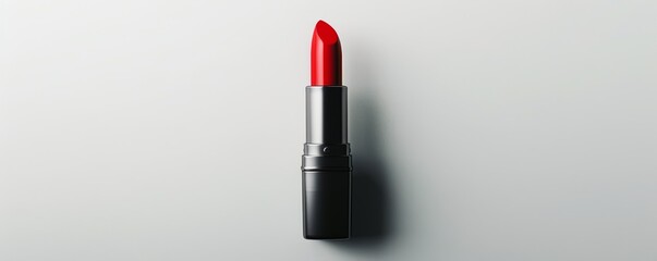 Obraz premium Isolated red lipstick on white background mockup, 4K hyperrealistic photo