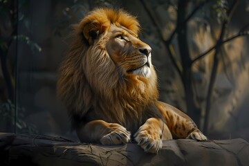 Obraz premium lion in zoo