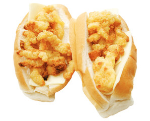 Fried clam rolls on a transparent background.
