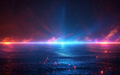 Obraz premium Night Sky Reflecting in Rippling Water