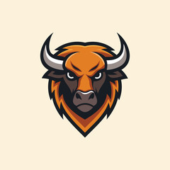 bison head logo style illustration