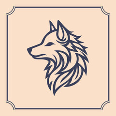 Wolf head silhouette logo style illustration