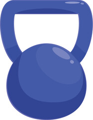Blue kettlebell weight lifting equipment for fitness training and strength conditioning workouts