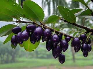 branch of black plum tree