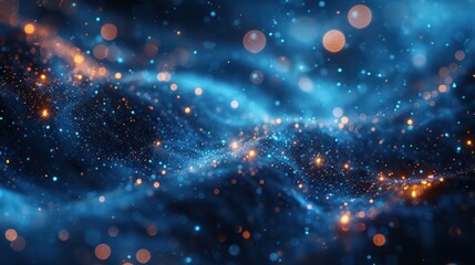 Fototapeta premium Abstract Blue and Orange Light Particles