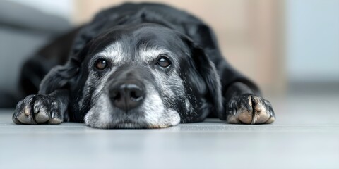 Obraz premium Managing Arthritis in Dogs Inflamed Joints, Stiffness, and Reluctance to Move. Concept Canine arthritis, Pain management, Mobility support, Joint supplements, Exercise routines