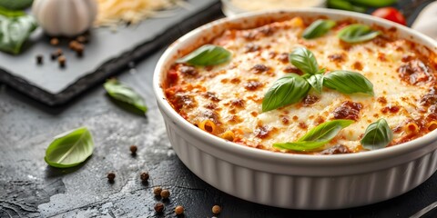 Italian Lasagna Soup with Basil and Parmesan A Family Dinner Favorite. Concept Italian Cuisine, Soup Recipes, Family Dinners, Comfort Food, Basil and Parmesan