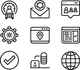 set of ui and ux icon illustration. screen, technology, ux, illustration, web, template, user, application, graphic, business