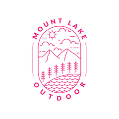 Obraz premium Illustration of mountain monoline or line art style