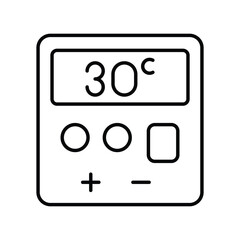 smart thermostat line icon with white background vector stock illustration