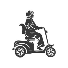 minimalist logo or symbol for elderly woman activity black color only