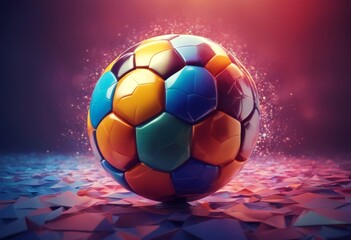 Naklejka premium sport illustration abstract multi ball shapes soccer geometric color player fitness activity colourful shape many coloured artistic