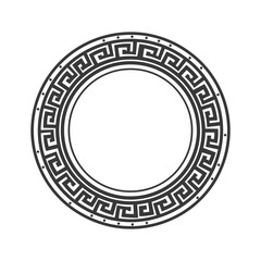 minimalist logo or symbol for greek frame circle black color only