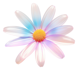 PNG  Daisy iridescent flower petal plant.