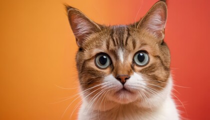 Obraz premium The Orange Cat with Blue Eyes.