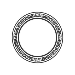 minimalist logo or symbol for greek frame circle black color only