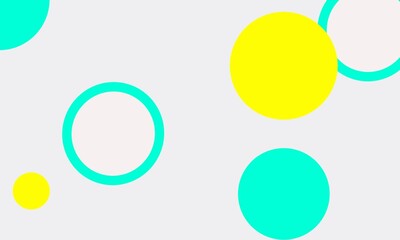 A white abstract background consisting of circles of various sizes, green and yellow, can be used in media design. Product banner Product packaging.