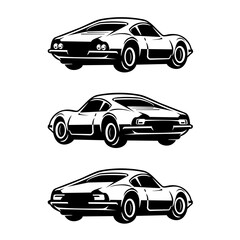 Spot cars in a beautiful, retro shape are used in car advertising materials.icons vector.