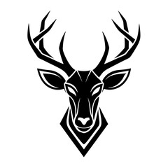 Deer head silhouette vector illustration