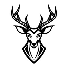 Deer head silhouette vector illustration