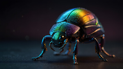 Highly Detailed Macro Image of an Exotic Beetle