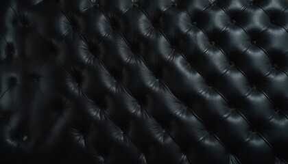 Fototapeta premium Close Up of Black Leather with Quilted Pattern and Texture.