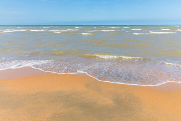 beach of the Caspian Sea near Derbent, Dagestan, Russia